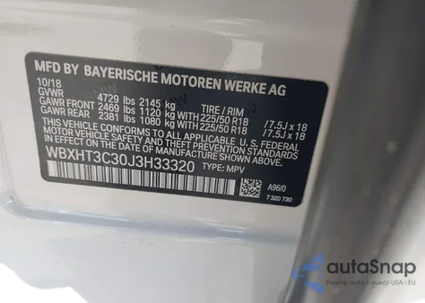 2018 BMW X1 xDrive28I z USA, uszkodzony, nr VIN WBXHT3C30J3H33320